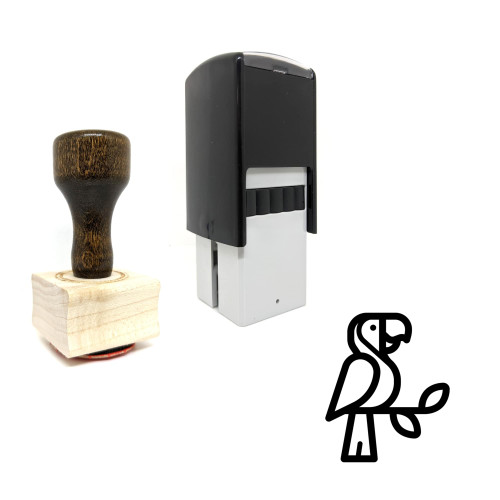 "Parrot" rubber stamp with 3 sample imprints of the image