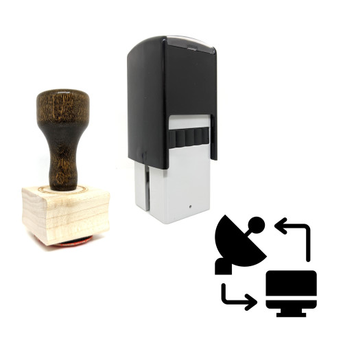 "Internet" rubber stamp with 3 sample imprints of the image