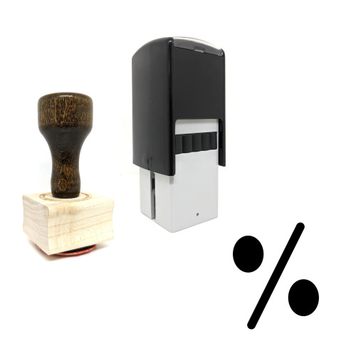 "Percentage" rubber stamp with 3 sample imprints of the image