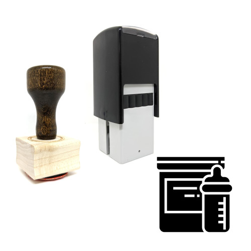 "Milk" rubber stamp with 3 sample imprints of the image