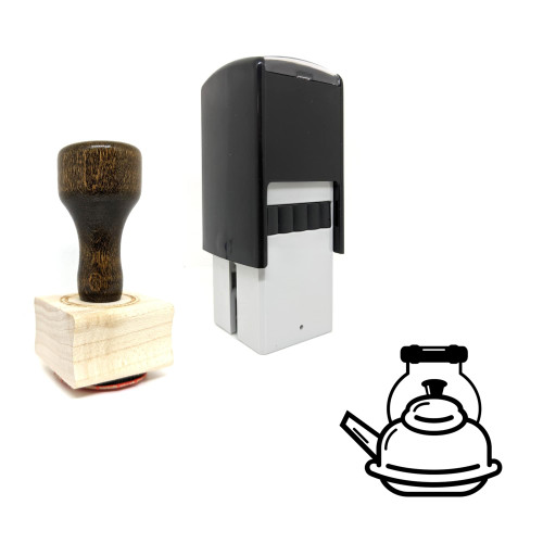 "Kettle" rubber stamp with 3 sample imprints of the image