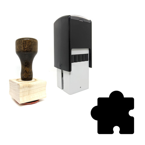 "Jigsaw Puzzle" rubber stamp with 3 sample imprints of the image