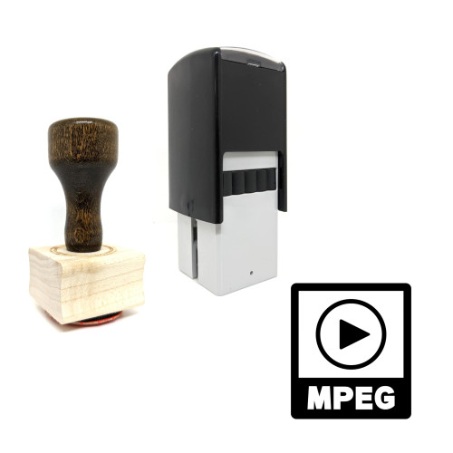 "Mpeg File" rubber stamp with 3 sample imprints of the image