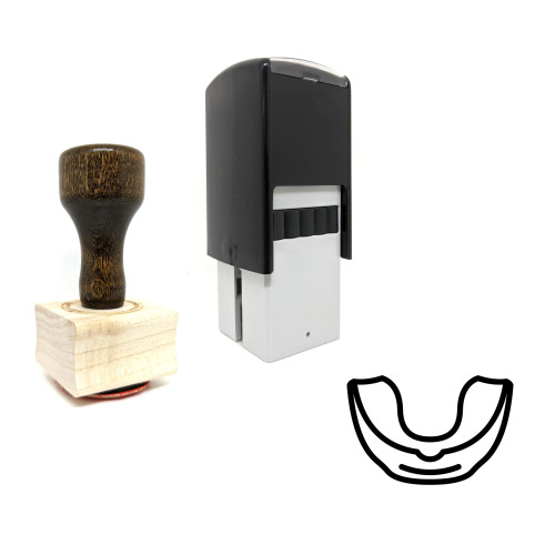 "Boxing Mouth Guard" rubber stamp with 3 sample imprints of the image