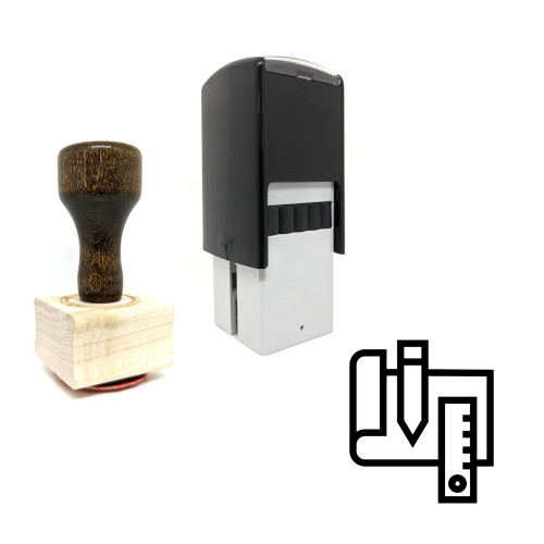 "Design Tool" rubber stamp with 3 sample imprints of the image
