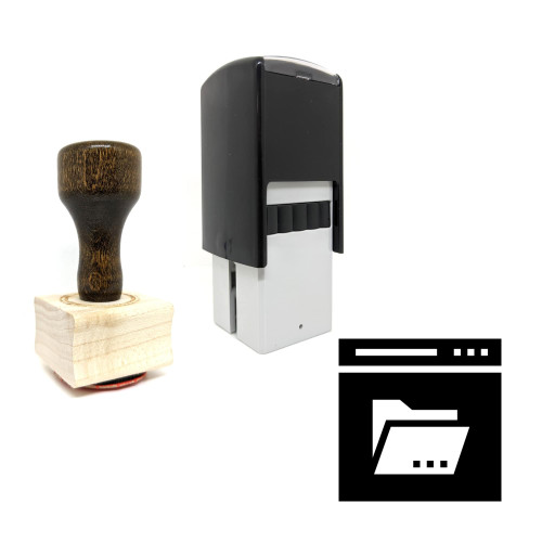 "Web Folder" rubber stamp with 3 sample imprints of the image