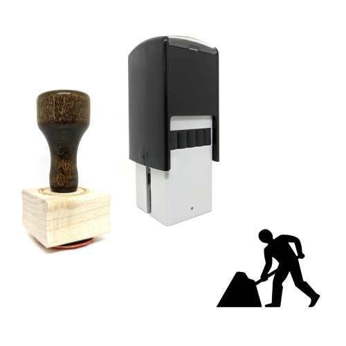 "Worker" rubber stamp with 3 sample imprints of the image