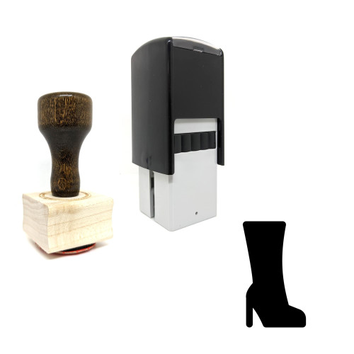 "Long Boot" rubber stamp with 3 sample imprints of the image