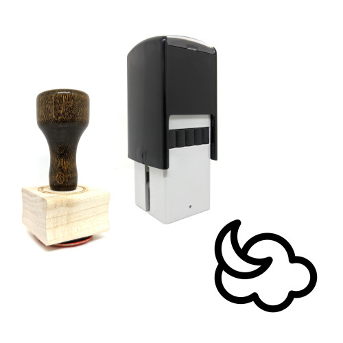 "Night" rubber stamp with 3 sample imprints of the image