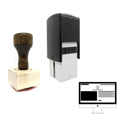"Website" rubber stamp with 3 sample imprints of the image