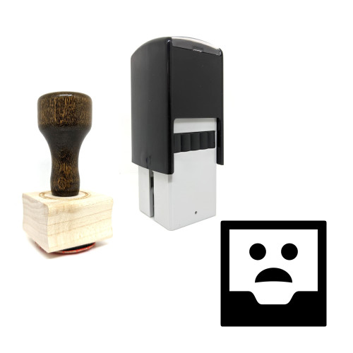 "Inbox Sad" rubber stamp with 3 sample imprints of the image