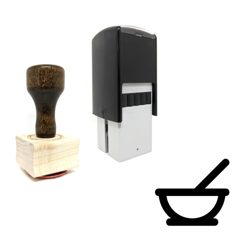 "Mortar And Pestle" rubber stamp with 3 sample imprints of the image