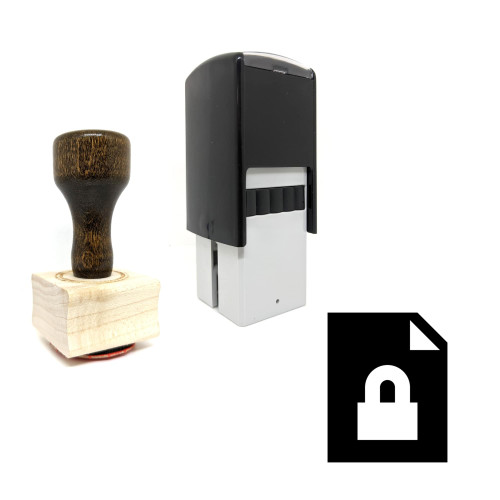 "Secure File" rubber stamp with 3 sample imprints of the image