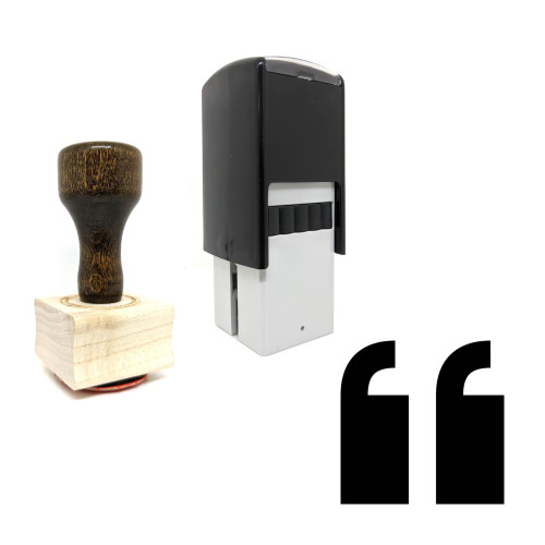 "Quotation Marks" rubber stamp with 3 sample imprints of the image