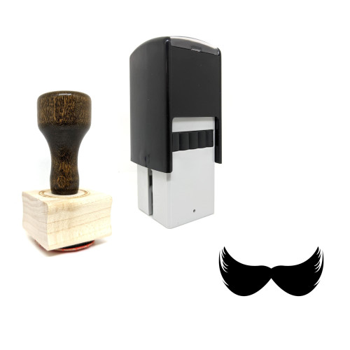 "The Professor Mustache" rubber stamp with 3 sample imprints of the image