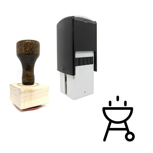 "Bbq Grill" rubber stamp with 3 sample imprints of the image