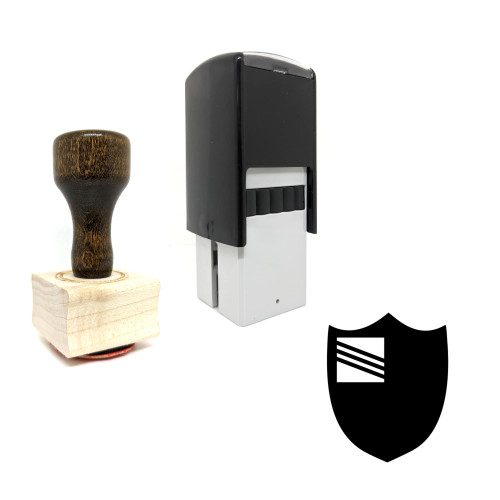 "Heraldry" rubber stamp with 3 sample imprints of the image