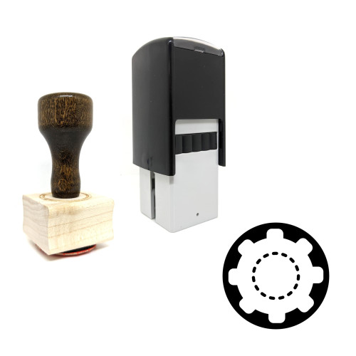"Settings" rubber stamp with 3 sample imprints of the image