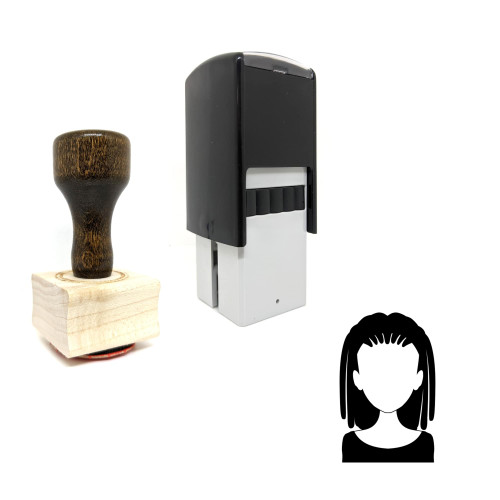 "Hairstyles" rubber stamp with 3 sample imprints of the image