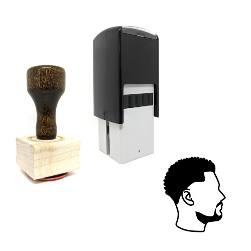 "Haircut" rubber stamp with 3 sample imprints of the image