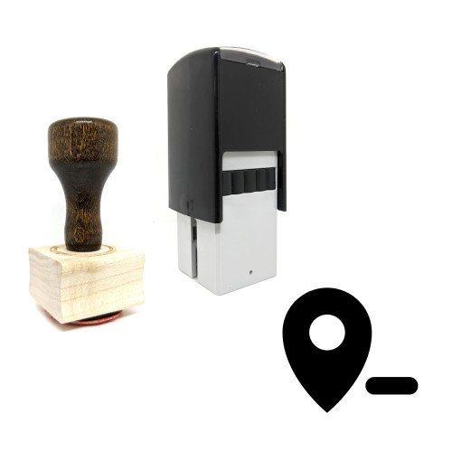 "Remove Map Pin" rubber stamp with 3 sample imprints of the image