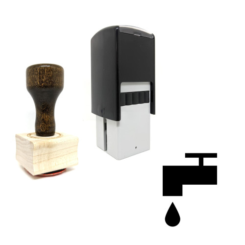 "Tap Water" rubber stamp with 3 sample imprints of the image