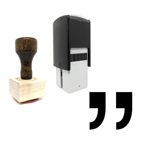 "Quotes" rubber stamp with 3 sample imprints of the image