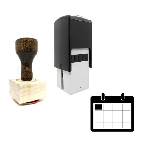 "Calendar" rubber stamp with 3 sample imprints of the image