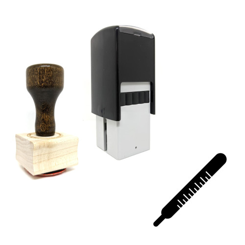 "Thermometer" rubber stamp with 3 sample imprints of the image