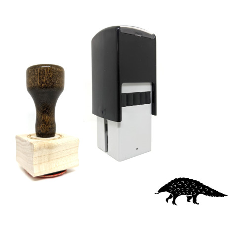 "Pangolin" rubber stamp with 3 sample imprints of the image