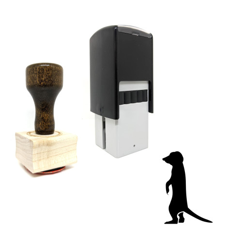 "Meerkat" rubber stamp with 3 sample imprints of the image