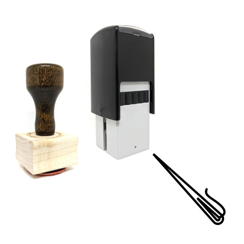"Needle" rubber stamp with 3 sample imprints of the image
