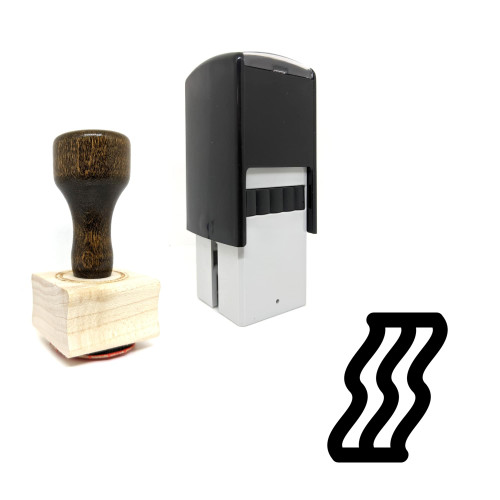 "Noodles" rubber stamp with 3 sample imprints of the image