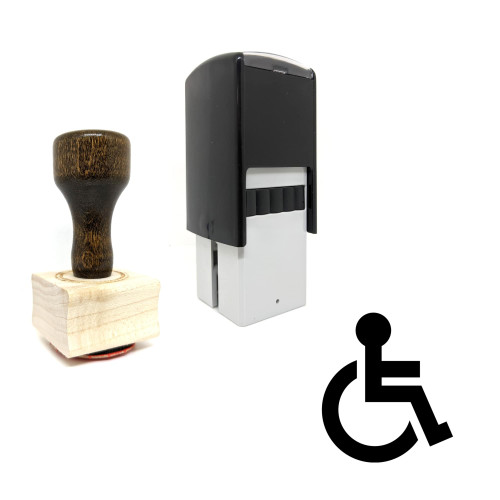 "Handicap" rubber stamp with 3 sample imprints of the image