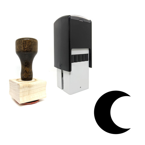 "Moon" rubber stamp with 3 sample imprints of the image