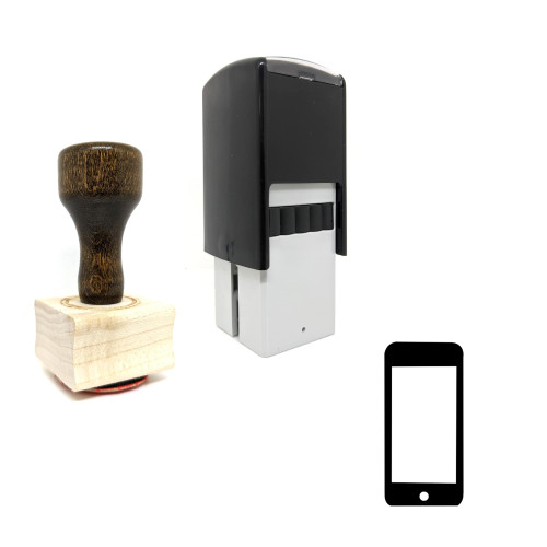 "Smartphone" rubber stamp with 3 sample imprints of the image