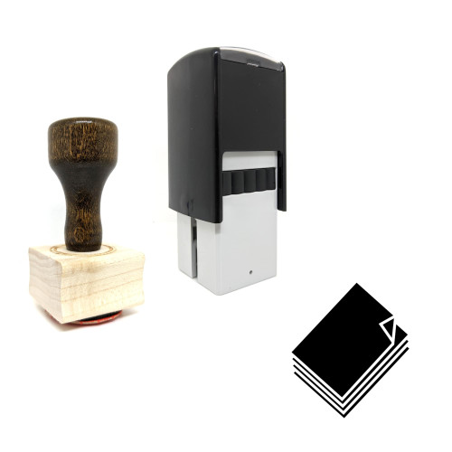 "Paper" rubber stamp with 3 sample imprints of the image