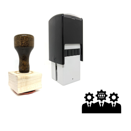 "Businessmen" rubber stamp with 3 sample imprints of the image