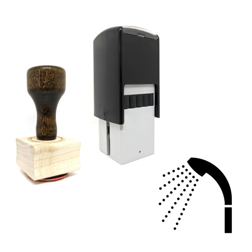 "Shower" rubber stamp with 3 sample imprints of the image