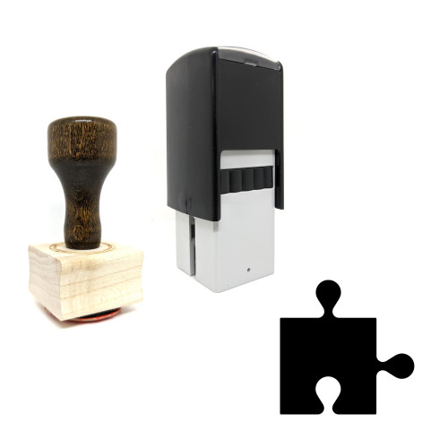 "Puzzle Piece" rubber stamp with 3 sample imprints of the image