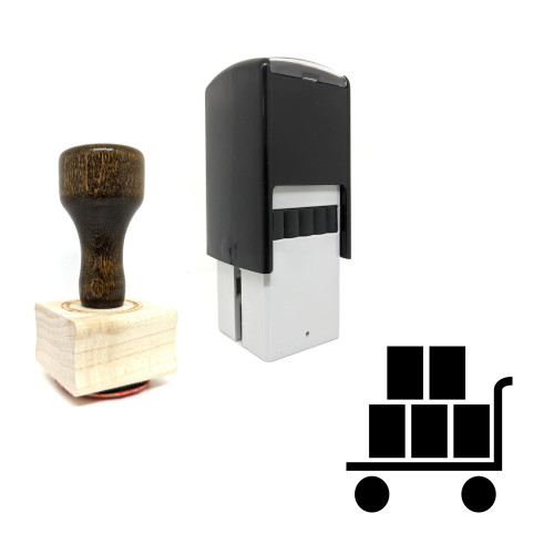 "Luggage Cart" rubber stamp with 3 sample imprints of the image