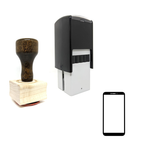 "Smartphone" rubber stamp with 3 sample imprints of the image