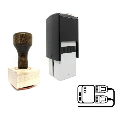 "Ethernet" rubber stamp with 3 sample imprints of the image