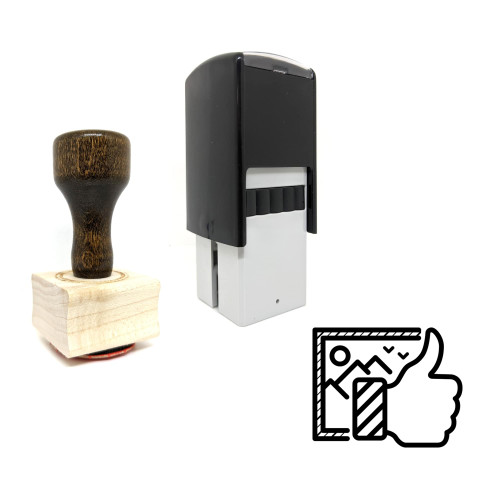 "Post" rubber stamp with 3 sample imprints of the image