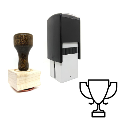 "Trophy Cup" rubber stamp with 3 sample imprints of the image