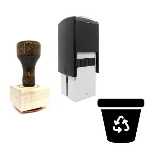 "Recycle Bin" rubber stamp with 3 sample imprints of the image