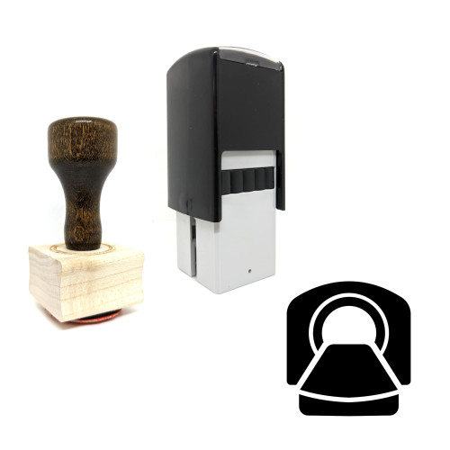 "Tomography" rubber stamp with 3 sample imprints of the image