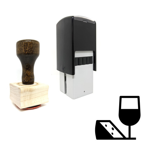 "Wine And Cheese" rubber stamp with 3 sample imprints of the image