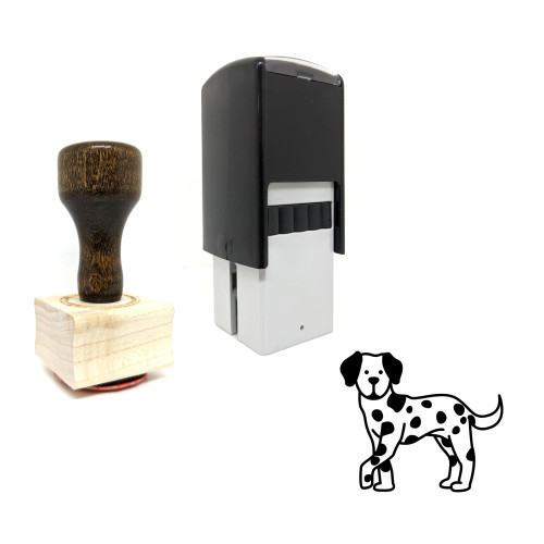 "Dalmatian" rubber stamp with 3 sample imprints of the image