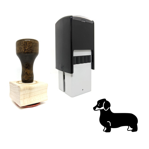 "Dachshund" rubber stamp with 3 sample imprints of the image